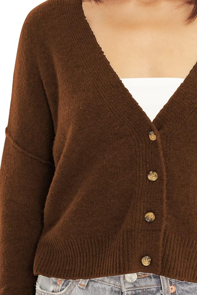 Love Tree Women's Soft Slouchy Fit V-Neck Long Sleeve Button Down Love Tree Women's Soft Slouchy Fit V-Neck Long Sleeve Button Down